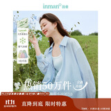 茵曼莱赛尔天丝女装轻薄衬衫2025夏季新品衬衣上衣 开衩版-浅灰蓝 S