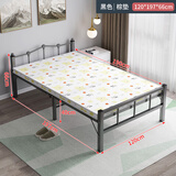 非洲鹰折叠床单人床家用简易床小户型铁床午休床1.2米双人床钢丝床 120宽黑色铁床+椰棕垫