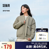 森马（Semir）棉服男防水防油防污防风2024冬装厚飞行员棒球领夹克109724112101