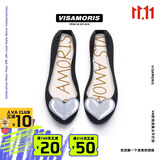 Vis Amoris英国允莫苏夏新品磨砂闪粉多色心形限量版女款果冻鞋 心形月夜黑 35