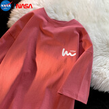 NASA MARVEL短袖T恤男2024夏季新款重磅纯棉宽松短袖T恤ins潮流上衣 铁锈红 XL