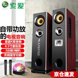 索爱（soaiy）家庭K歌音响套装 客厅家庭影院电视卡拉ok低音炮组合有源落地式环绕重低音音箱k25 6.5吋k25（自带功放）+2支话筒