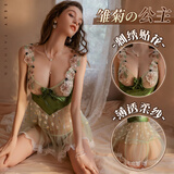 曼烟情趣内衣性感睡衣刺绣贴花透视吊带裙丁字裤夫妻刺激初菊公主9237