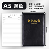 申士(SHEN SHI) A5商务会议记录本薄笔记本子 办公开会记事本会议纪要记录册 120张1本黑色9025