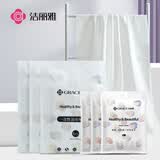 洁丽雅（Grace） 一次性浴巾旅游珍珠纹洗脸巾酒店便携旅行压缩浴巾毛巾套装3包装