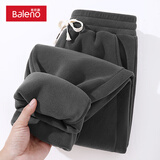 班尼路摇粒绒重磅束脚裤男美式复古纯色加绒保暖长裤春秋款运动休闲裤男 【摇粒绒】-中灰#纯色 XL 【双层摇粒绒更保暖】