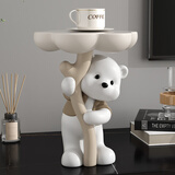 辰鱼创意暴力熊落地摆件客厅电视柜沙发旁茶几家居装饰品乔迁搬家礼物 【桌面款】捧花熊洛洛-棕色