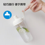 乐扣乐扣（LOCK&LOCK）夏天塑料水杯奶茶杯Tritan带吸管户外便携提手男女杯子700mL白色