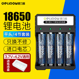 德力普（Delipow）18650锂电池3.7V-4.2V大容量9250mWh强光手电筒专用电池充电器套装 麦克风/头灯/航模/小风扇通用