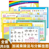 幼小衔接加减法数学分解与组成挂图全套8张 十10 20以内加法加减法口诀表挂图一年级十数学分解与组成挂图幼小衔接语文数学九九乘法表触发口诀表挂图墙贴套装 幼儿园上下册数学数字分成教具儿童学习墙贴
