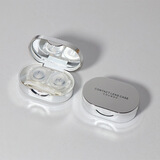 Angelamiao隐形眼镜伴侣盒双联盒光面纯色美瞳护理收纳盒 银色开学