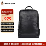 暇步士（Hush Puppies）双肩包男休闲商务背书包植鞣牛皮男包大容量旅行电脑包节日礼物