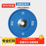 京东京造 杠铃片专业比赛竞技训练哑铃片深度硬拉卧推橡胶杠铃盘 20KG单只