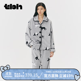 野兽派家居（tbh）熊猫嘭嘭法兰绒家居服套装可外穿秋冬长袖情侣睡衣礼物 熊猫嘭嘭法兰绒家居服 黑白朋友 L