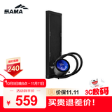 先马（SAMA）二代XW360-PLUS 无风扇黑色 一体式360水冷CPU散热器（2.8英寸LCD大圆屏）