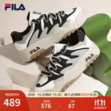 斐乐（FILA）斑斓鞋ROSETTA女鞋板鞋新款面包厚底鞋复古休闲鞋 雪白/黑-SB 36