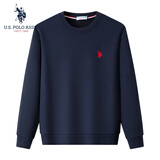 U.S. POLO ASSN.卫衣男春秋季新款圆领运动休闲服外套保罗男士t恤上衣服藏青XL