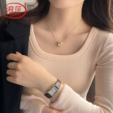 浪莎方领打底衫女25秋冬新品加厚磨绒螺纹长袖修身抑菌防螨内搭上衣