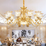 青铜时代 客厅吊灯欧式吊灯全铜客厅美式大厅卧室餐厅吊灯客厅灯中山灯具 10头底锅发光（升级款）