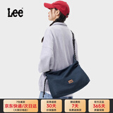 LEE潮牌斜挎包男大容量休闲通勤单肩包女轻便户外运动背包便携牛仔包 牛仔蓝（牛仔布）