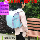 cuby加大日本书包小学生男女日式书包大容量背包儿童自动锁书包 蓝色加大版日本书包