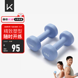 Keep 彩色浸塑哑铃 男女家用家庭健身肌肉塑形手臂轻重量紫灰色 3kg*2