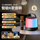 wortley柏林竞争之声蓝牙音箱家用无线k歌音响话筒麦克风户外唱歌小型家庭ktv小度智能 单麦版【太空黑】四核大音量【智能修音】小度语音点歌