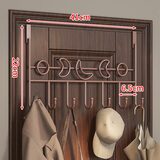 无不为门后挂钩免打孔门上挂衣架高端纯铜卧室厨房门上收纳架挂架衣帽钩 星空挂门款7钩【棕色】