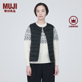 无印良品MUJI 女式 轻量羽绒便携式背心女款马甲马夹秋冬保暖外搭羽绒内胆 黑色 S(155/80A)