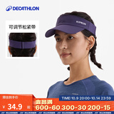 迪卡侬（DECATHLON）空顶帽男女夏天遮阳帽太阳帽鸭舌帽户外运动帽跑步帽子RUNC 新款紫色-可调节松紧带款 新空顶帽松紧带（建议头围50-62厘米）