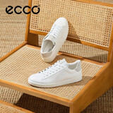 爱步（ECCO）板鞋男 经典百搭牛皮轻奢休闲鞋 街头521304 白色/砂砾灰39 HL