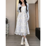 镜莎碎花吊带连衣裙2024春夏季新款女装气质女神范减龄仙女韩系中长裙 吊带裙 均码（可备注码数）