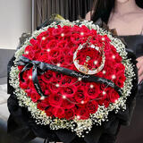 元旦礼物全国真鲜花同城配送33/99朵红玫瑰花束求婚表白送老婆 【一见钟情】99朵红玫瑰 今日达/次日达/其他时间联系客服