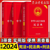 2025适用 中华人民共和国 宪法 民法典 刑法 实用版 法条法律法规 新宪法典小册子 法律出版社 普法书籍 中国法制出版社 全套3本 实用版 民法典+宪法+刑法