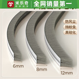 米乐奇门缝密封条毛条门窗老式塑钢窗户铝合金门缝隙卡槽式毛边条防漏风 【深灰色】 6mm宽*6mm厚-10米长【卡槽式】
