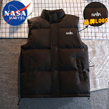 NASA MARVEL棉马甲秋冬季男棉衣无袖加厚保暖半袖上衣立领情侣款 黑色 XL