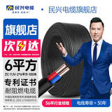 民兴电缆 6平方铜芯电线 YJV电缆 适用充电桩车充 2芯电力国标铜线延长线 ZC-YJV-2*6平方-100米