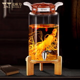 麦欧力（MYONLY）泡酒容器高档泡酒专用玻璃瓶装酒缸存酒坛子密封酒桶储药酒罐空瓶 B款30斤升级陶瓷芯龙头竹架