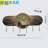 维诺亚新中式创意立体玄关衣帽钩客厅卧室挂衣架入户门铁艺禅意装饰挂钩 山水画JY23-106S