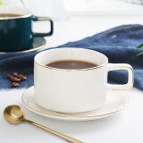 贝瑟斯欧式咖啡杯套装简约下午茶杯拿铁杯陶瓷杯子带勺创意拉花咖啡杯碟