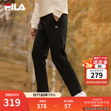 斐乐（FILA）官方男士长裤秋冬季款针织时尚直筒长裤子运动裤简约通勤休闲长裤 【加绒款】正黑色-BK M 170/80A
