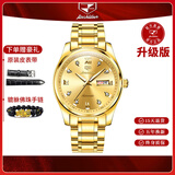 金仕盾（JIN SHI DUN）瑞士认证品牌手表男机械表全自动男士手表夜光防水商务高档腕表 升级加强版-钢带全金【终身保】