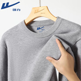 回力（Warrior）圆领毛衣男秋冬季纯色保暖重磅针织衫男士加厚内搭保暖打底衫新款