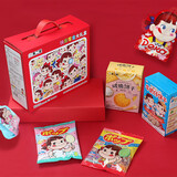 不二家快乐零食大礼盒550g 儿童零食新年礼物节日棒棒糖果网红送小朋友