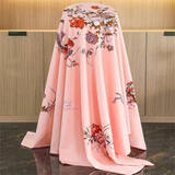 老式床单加厚国民被单上海传统床单夏单双人老人单件印花 富贵牡丹桔 150x200床单