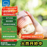 乐扣乐扣（LOCK&LOCK）咖啡杯耐热玻璃水杯子男女学生便携式双饮吸管杯随手杯350ML粉色