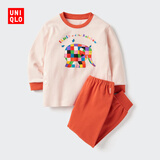 优衣库婴幼儿幼儿绘本合作系列睡衣/长袖宝宝起居服套装478470 14 玛瑙红色 80