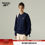 Reebok锐步官方24年新款男女款潮流舒适宽松百搭套头卫衣 24FRE301UGN2 藏蓝 L