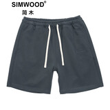 SIMWOOD/简木【宽松版型】400g碳磨紧密棉五分卫裤短裤SM210044 碳灰 S（建议100_115斤）