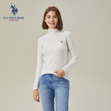 U.S. POLO ASSN.保罗针织衫秋冬季长袖T恤保暖羊毛衫打底衫时尚百搭 亮雅白004【高领】 L